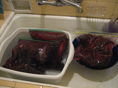 Out of the freezer.